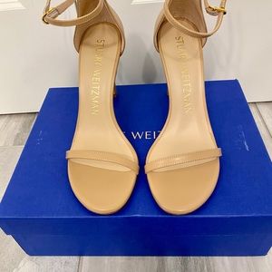 STUART WEITZMAN Nudistsong Sandal, Color:Tan/Nude Size: 7.5B